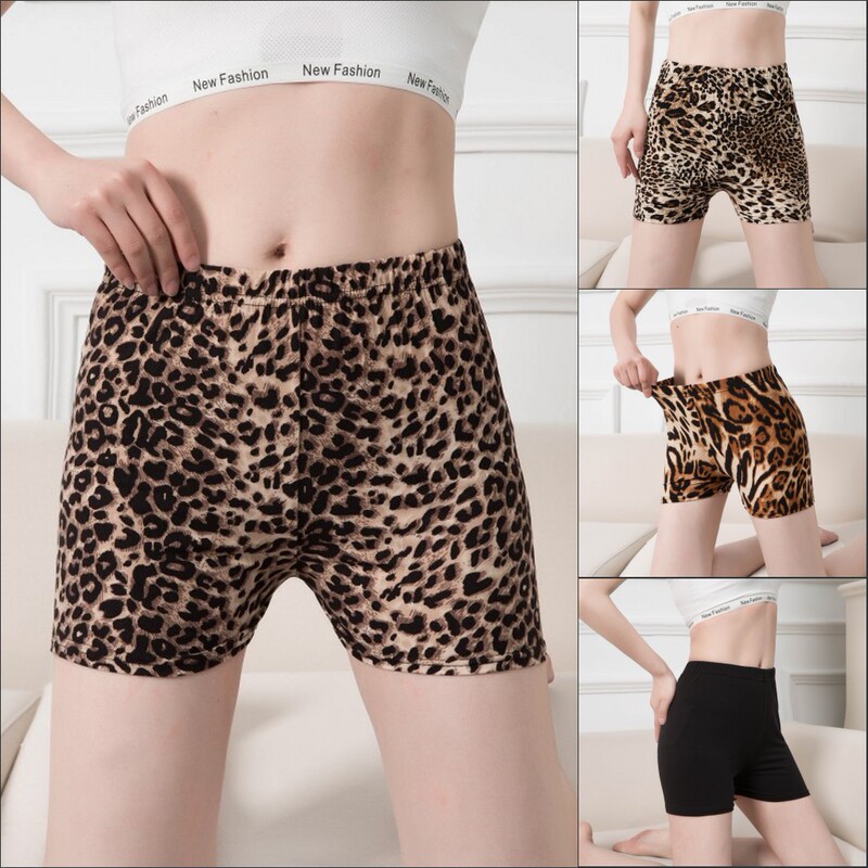 Spring and Summer Thin Three-point Pants Unpermeable Meat Safety Pants Outer Wear Shorts Leopard Print Leggings Women's Sexy Slimming Fashion