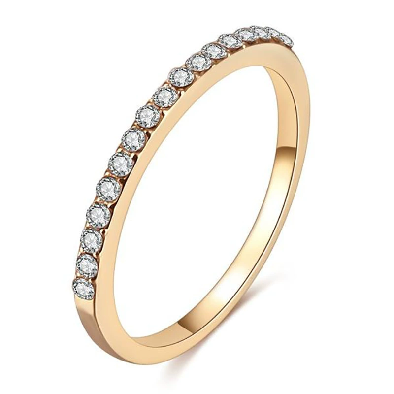 Ring (CAOSHI) Minimalistic Zirconium Micro-Inlaid Universal Ring, Copper, Sizes 5–10