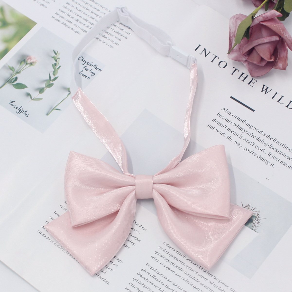 Fábrica en stock al por mayor de Corea Arco de la mariposa de color sólido pajarita collar flor niñas traje de marinero JK pajarita uniforme