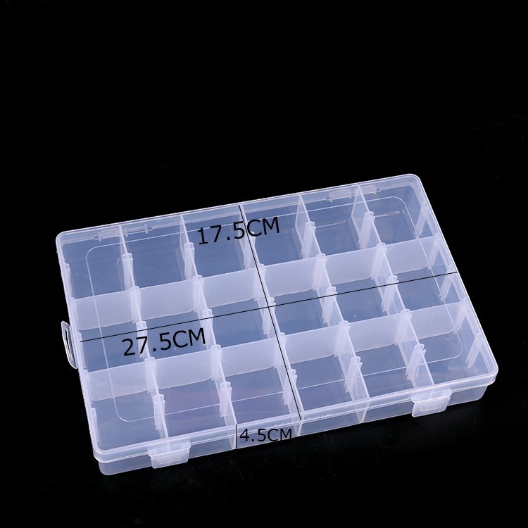 可拆大号18格塑料盒PP透明渔具首饰配件耳钉纽扣串珠收纳盒子8028