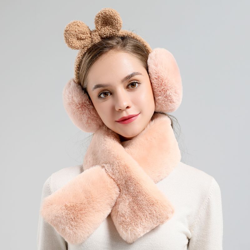 Plush Teddy Bear Ear Cover for Women - Winter Warmth, Korean Version, Cute Student Cartoon Plush Foldable Ear Warmer for Cold Protection