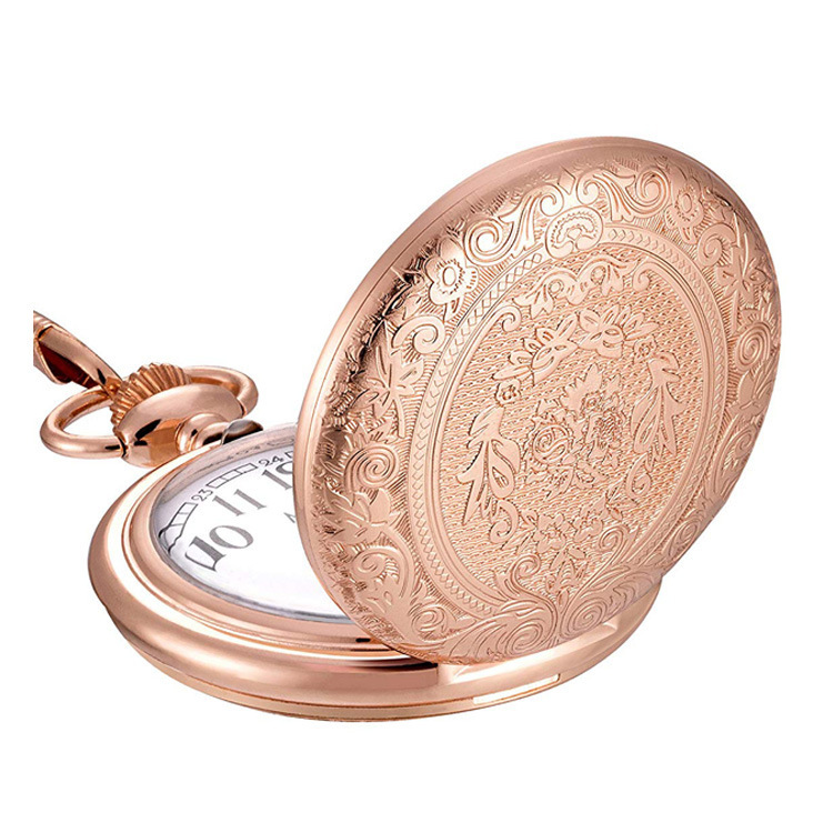 European and Korean fashion jewelry hanging table shallow rose gold pocket watch Guangzhou non-stainless steel alloy spot foreign trade explosions