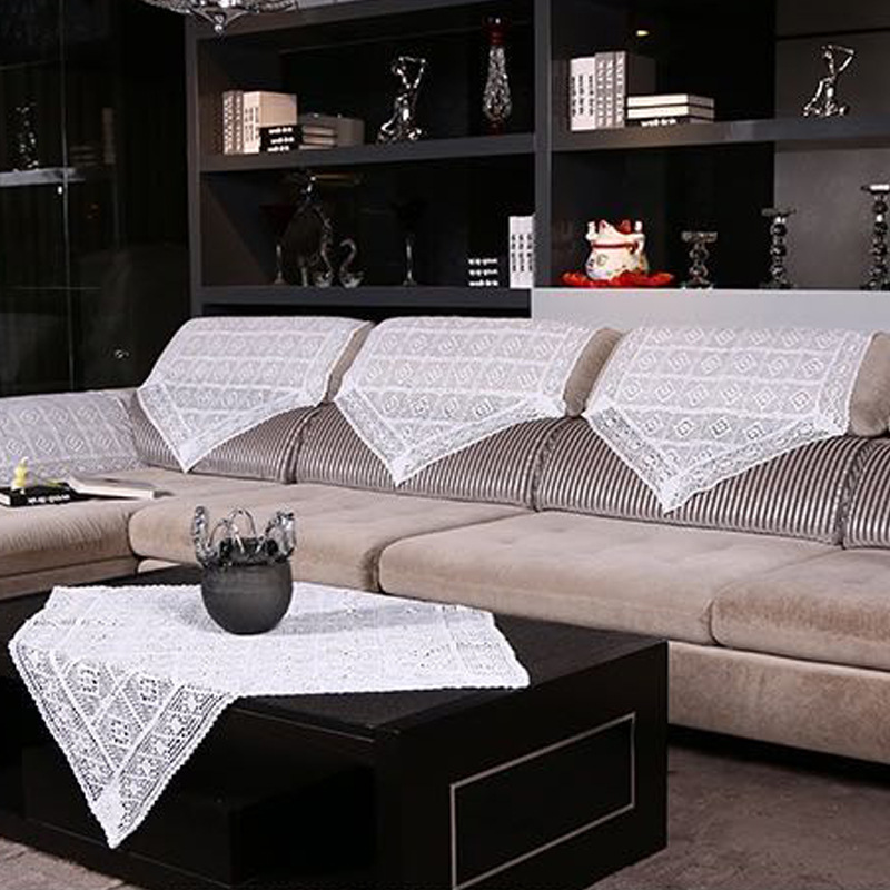 Sofá triangular de algodão puro antiderrapante, estilo campestre, com encosto branco liso, inspirado em celebridades da internet._voghion.com