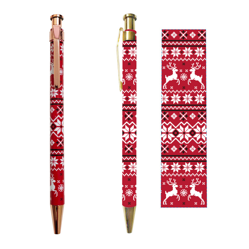 Transferencia de calor pluma de estampado en caliente multicolor gradiente patrón de impresión neutral recarga bolígrafo REGALO EXCLUSIVO