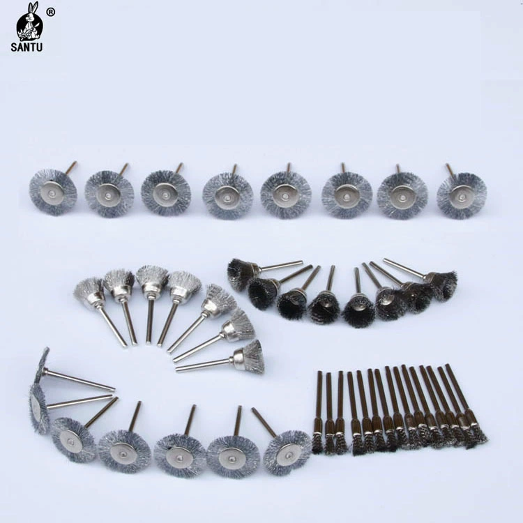 Набор из 45 штук мини-кисть T-образная Y-образная небольшая кисть из нержавеющей стали шелковая кисть с шлифовальной штаной для полировки