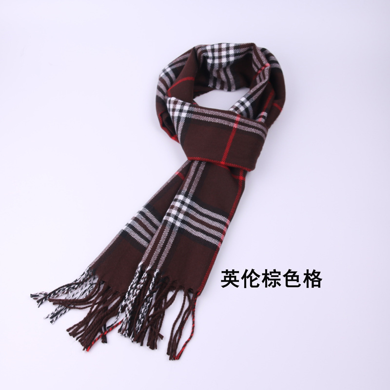 Otoño e Invierno nueva bufanda de los hombres joven estudiante bufanda cálido estilo coreano británico Plaid todo partido moda bufanda de los hombres