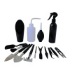 Black shovel for growing plants, teapot, tweezers, tools set, new collection, wide color palette