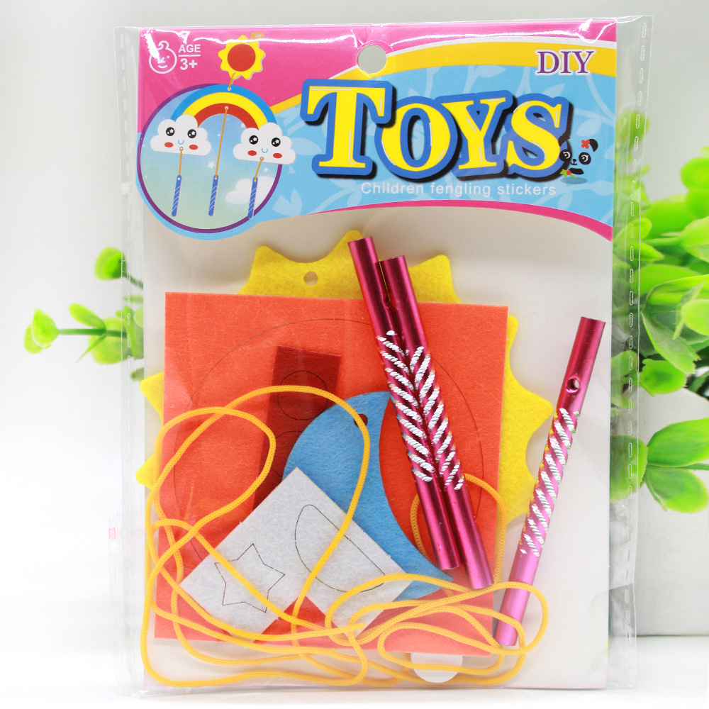 Carillones de viento no tejidos carillones de viento de dibujos animados creativos para Niños Accesorios de material hecho a mano DIY colgante ocho