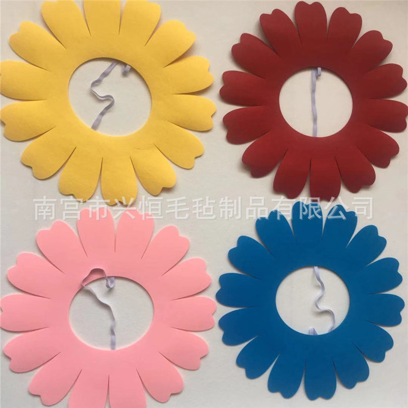毛毡向日葵太阳花头套脸套运动会入场游戏表演搞怪头饰接亲道具