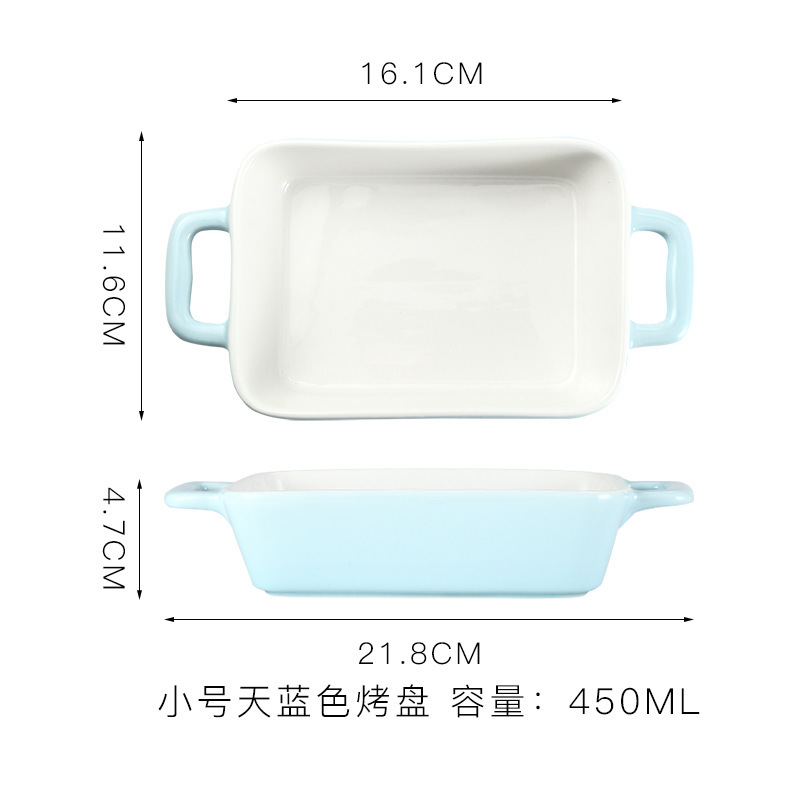 Nórdico placa de cocción de cerámica queso Placa de arroz al horno microondas placa binaural horno aplicable vajilla para hornear tazón hogar hornear