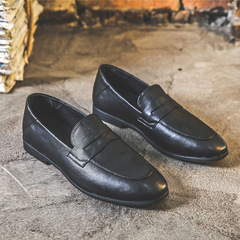 2020 New Men's Leather Shoes Breathable Slides Business Casual One-Piece Bead Shoes British Style Men's 7031-J