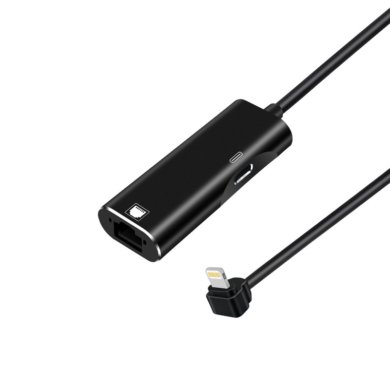 Applicable to Apple mobile phone tablet connection wired network to RJ45 Ethernet live game play with charging network card