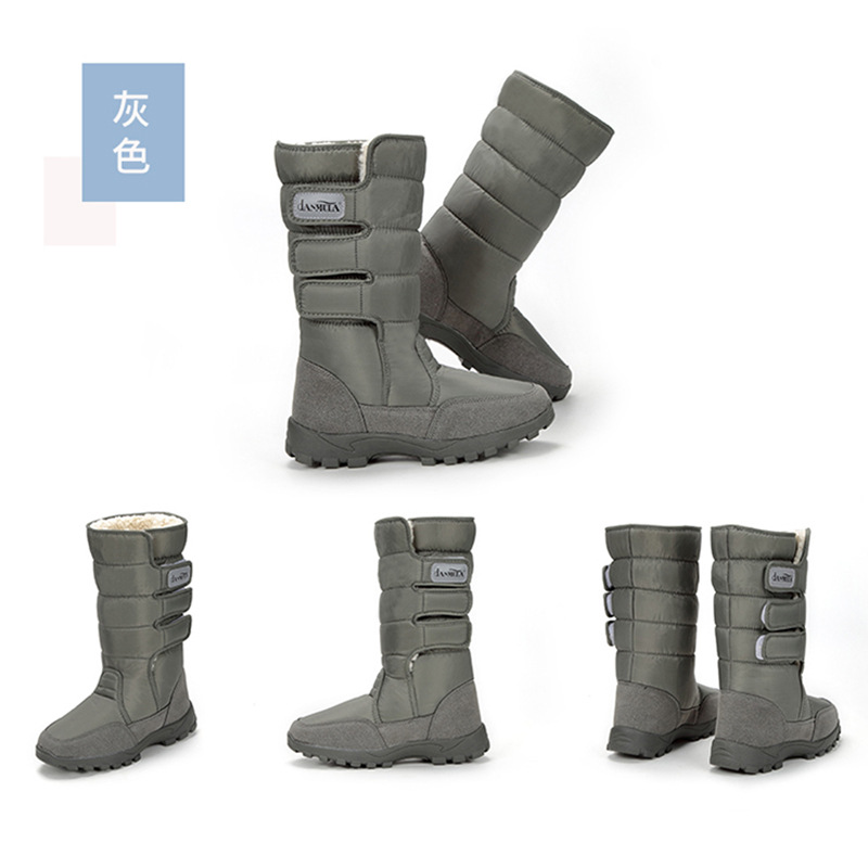 Más tamaño botas de nieve alto-top unisex de tres hebilla a prueba de viento polainas a prueba de nieve fábrica al por mayor y al por menor de una sola pieza de entrega