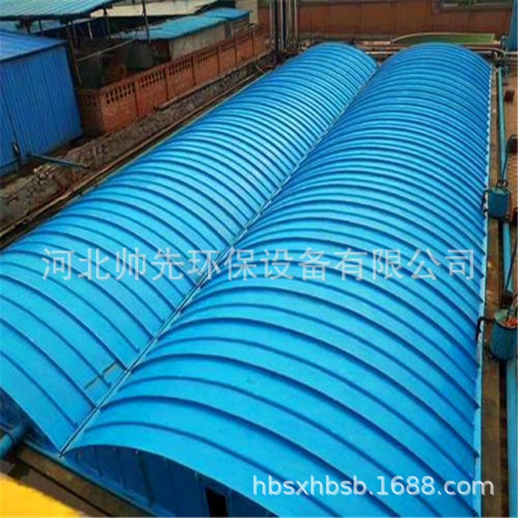 玻璃钢污水池盖板密封集气罩玻璃钢污水池罩棚 弧形水沟盖板