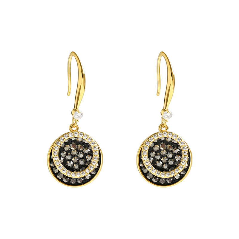 Retro Hong Kong Style Elegant Earrings Round Piece Fashion All-match