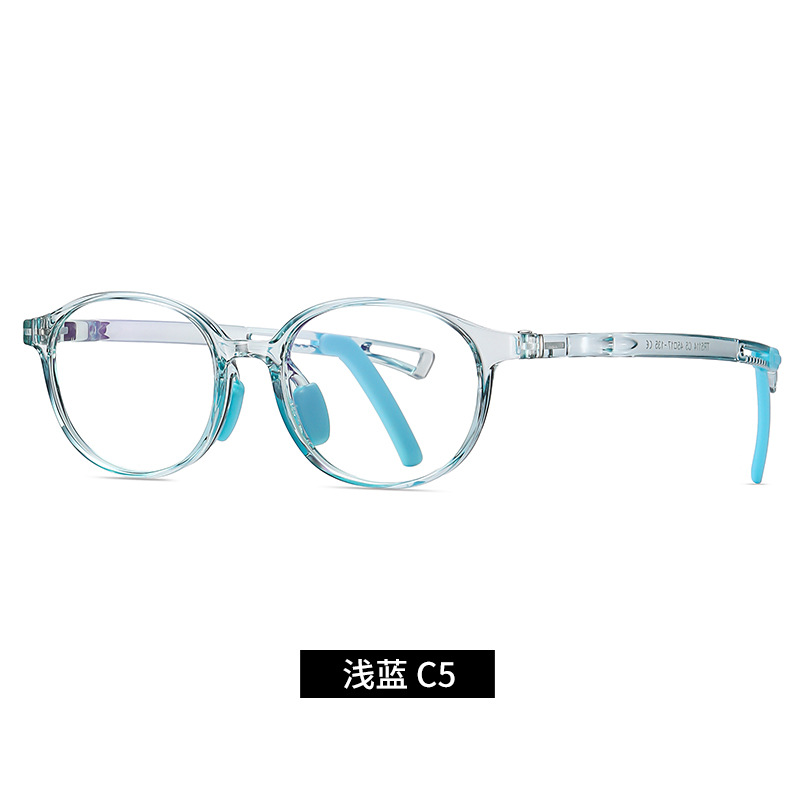 Gafas de luz anti-azul para niños de nueva moda TR5114 niños y niñas gafas lisas cómodas y ligeras con cubierta antideslizante para el pie