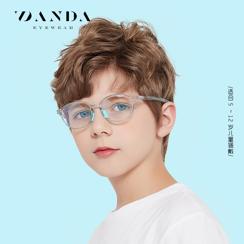 Gafas de luz anti-azul para niños de nueva moda TR5114 niños y niñas gafas lisas cómodas y ligeras con cubierta antideslizante para el pie