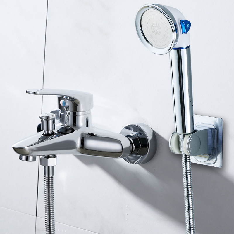 Triple copper shower faucet hot and cold mixing valve household switch mixing valve toilet bathroom bathtub faucet