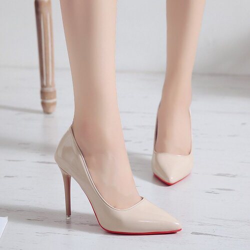 Ladies Fashion Single Strap Shoes 2024 Spring New Arrival Thin Heel Pointed Toe Sexy High Heels Low Mouth Ultra High Heel Solid Color
