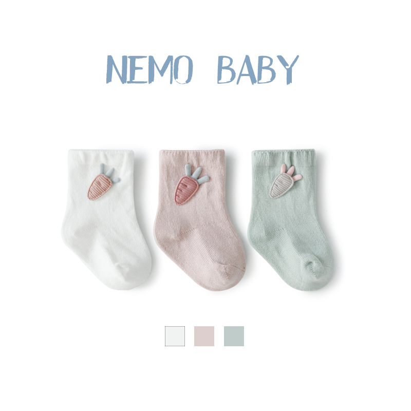 Calcetines para niños otoño nuevos calcetines de bebé de dibujos animados japoneses calcetines de bebé deshuesados hechos a mano calcetines cortos de algodón peinado al por mayor