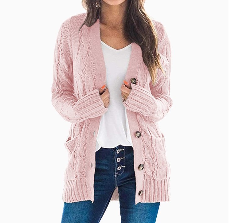プラットフォームアマゾン秋と冬の新ホット販売カーディガンセーター女性のヨーロッパとアメリカの V ネックシングルブレスト長袖セータージャケット|undefined