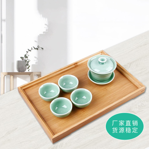 Wholesale bamboo tray simple home hotel restaurant tea set tea tray rectangular Japanese style bamboo tea tray tea tray