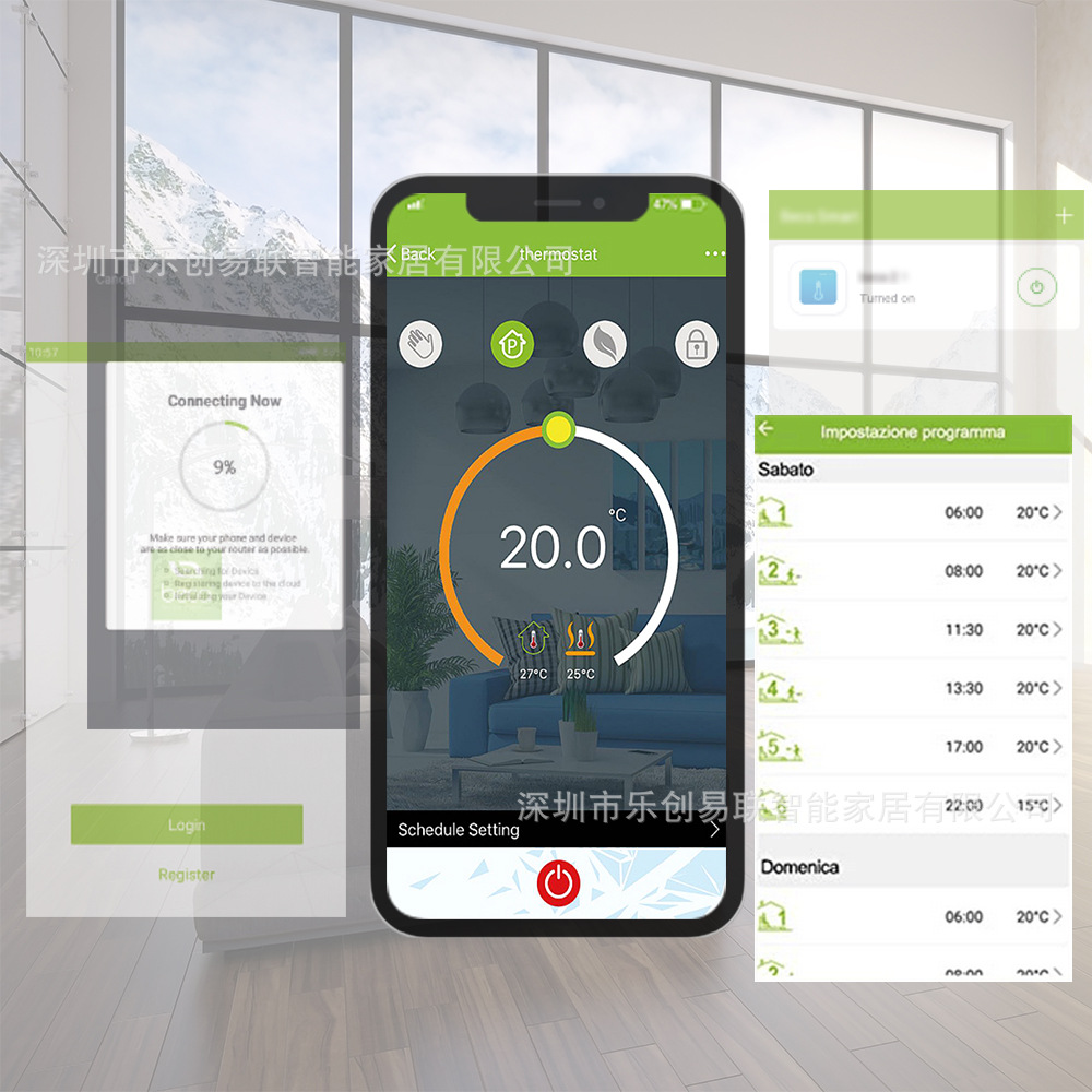BHT-8000GC/LW termostato inteligente interruptor teléfono móvil App voz WiFi pantalla táctil LCD caldera calefacción