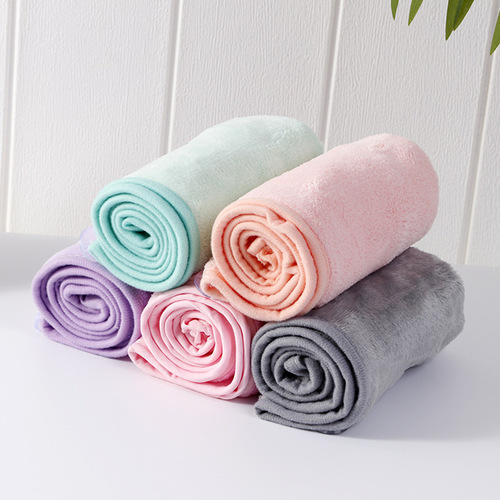 Factory direct sales coral velvet dry hair cap, women's water-absorbent and quick-drying microfiber edged dry hair cap turban wholesale
