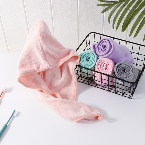 Factory direct sales coral velvet dry hair cap, women's water-absorbent and quick-drying microfiber edged dry hair cap turban wholesale