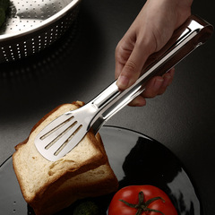 Stainless steel food tongs, three-line pan-frying and grilling tongs, steak tongs, bun tongs, bread tongs, barbecue meat tongs, buffet tongs