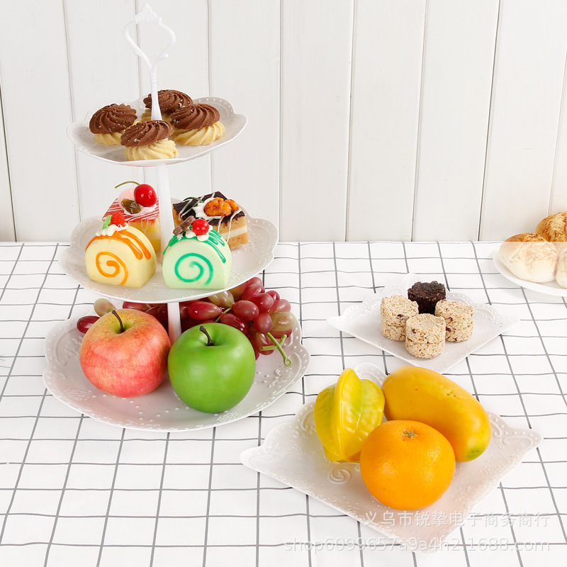 European-style Multi-layer Fruit Plate Living Room Creative Cake Rack Household Products Dried Fruit Snack Tray Sweet Party Table Birthday Layer