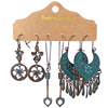 Earrings, set with tassels, suitable for import, European style, wholesale