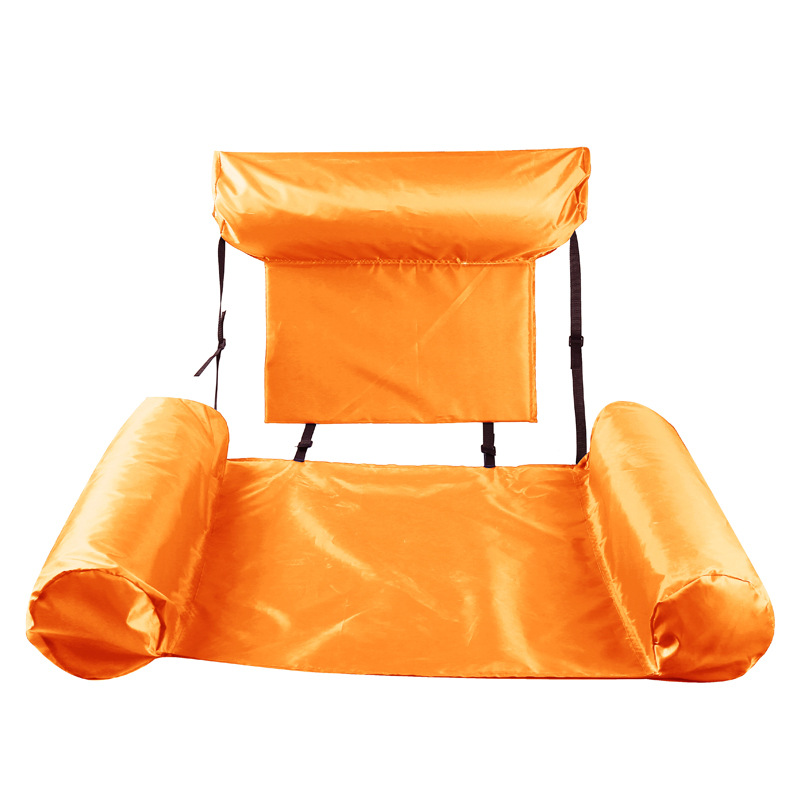 Transfronterizo Amazon nuevo anillo de natación respaldo de agua reclinable cama flotante inflable anillo de natación hamaca Plegable flotante fila