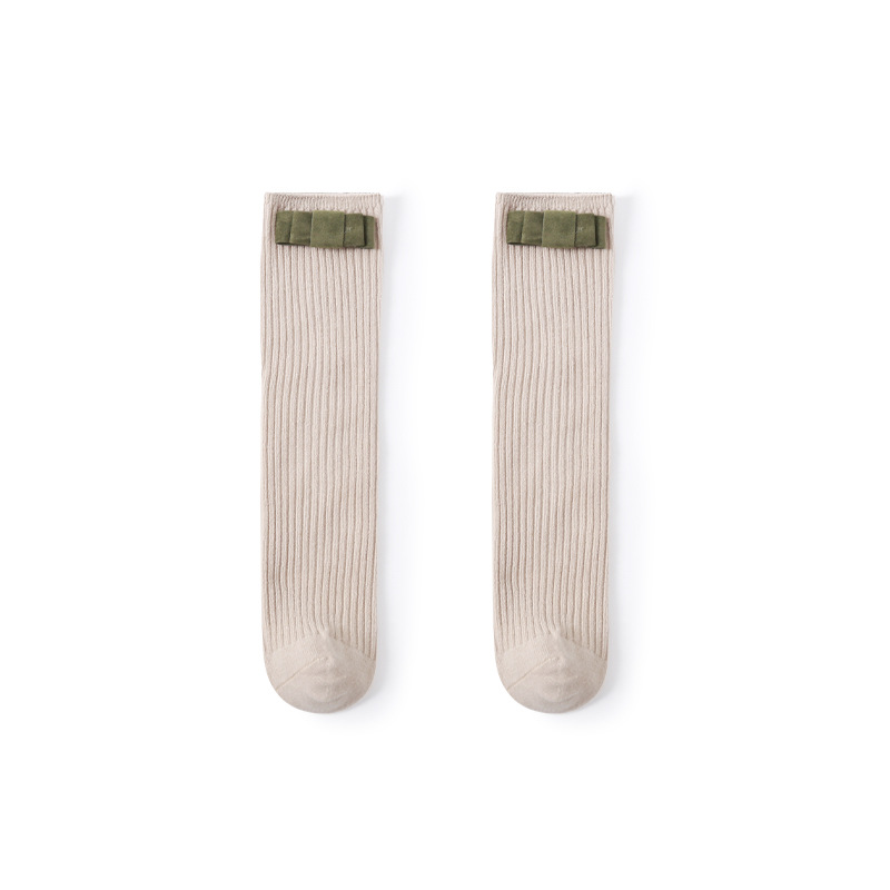 Calcetines de los nuevos niños de 20 años primavera y otoño estilo coreano bowknot niñas medias sin tacón calcetines de bebé de algodón peinado moda