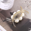 Hairgrip from pearl, brand big crab pin, shark, hair accessory, new collection, South Korea