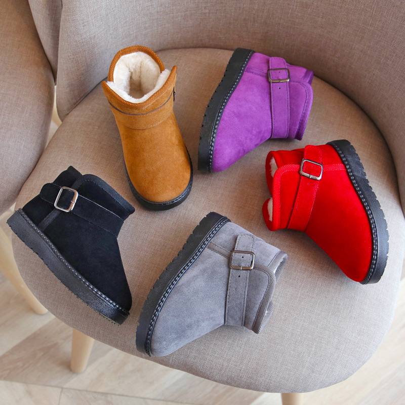 Children's shoes wholesale winter new children's snow boots plus velvet padded non-slip boys and girls large cotton short boots warm cotton shoes