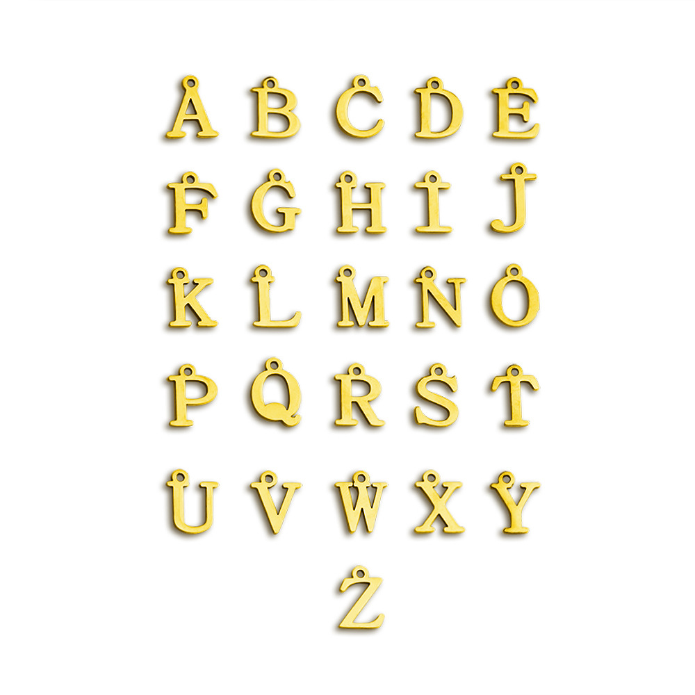欧美字母吊坠DIY项链饰品配26字母项链挂件简约英文外孔手链配件