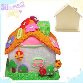 小房子造型木质储蓄罐 儿童彩绘可爱装饰摆件 DIY创意制作工艺品