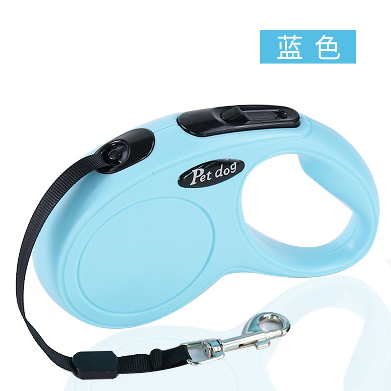 Fabricante en stock nuevo 3/5M correa de perro retráctil automático monocromo PET correa de perro correa de Mascota