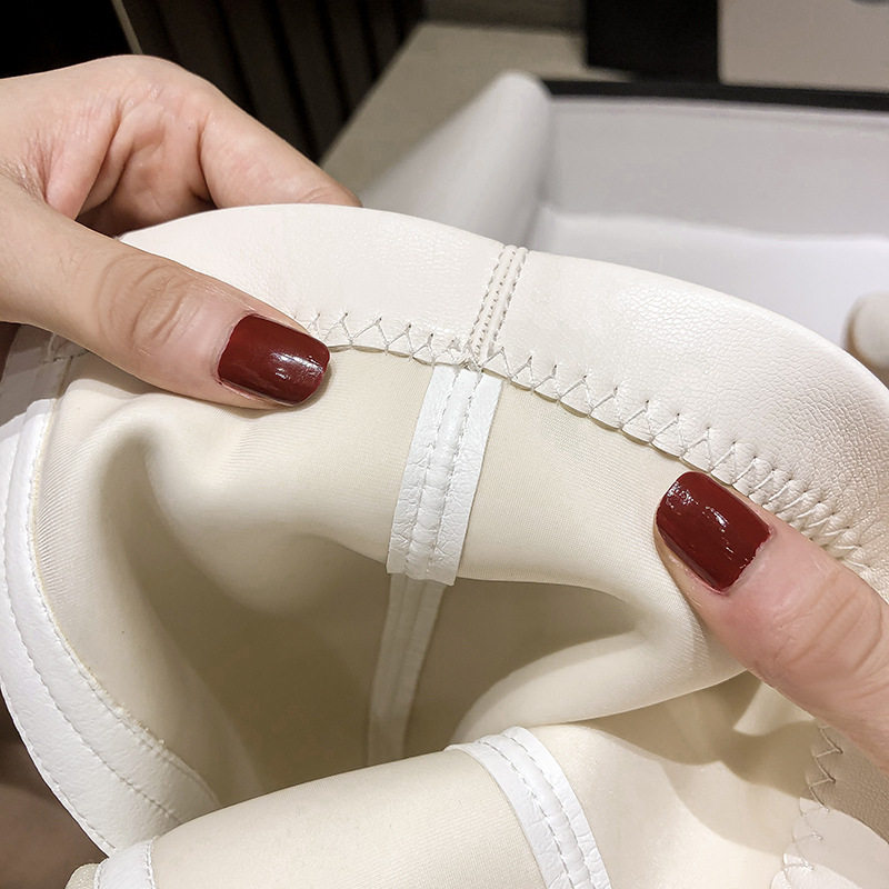 Bốt cao cổ nữ gót nhọn 6–8 cm kiểu kỵ sĩ khóa kéo bên, mũi nhọn — Màu nâu, Màu trắng, Màu đen, Màu trắng lót nhung