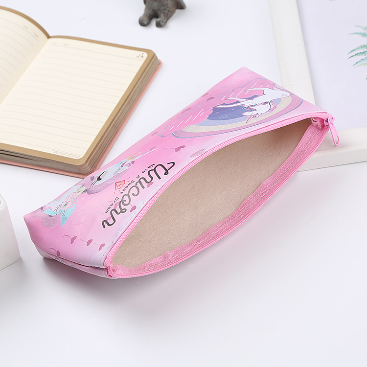 Creativo unicornio lápiz caso de dibujos animados estudiante PU papelería bolsa gran capacidad lápiz bolsa de almacenamiento caja de lápiz fábrica al por mayor