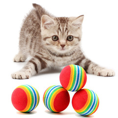 Cat toy EVA rainbow foam ball cat toy self-entertaining micro-bounce silent durable and wear-resistant pet supplies