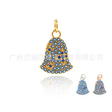 铜镀18k真金微镶锆石钟形吊坠 铃铛坠子 DIY饰品手链项链耳饰配件