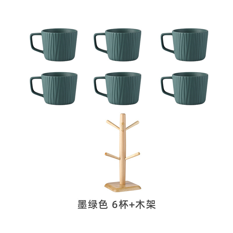 Six Cups + rack de roble-Verde