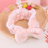 Flannel hairgrip with bow, headband for face washing, hair accessory, Korean style, wholesale