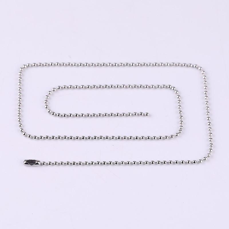 Electroplated White K2.4Mm Fine Bead Chain Anti-Theft Chain Ball Bead Chain Tag Chain DIY Jewelry Accessories Material Electroplated White K2.4Mm Fine Bead Chain Anti-Theft Chain Ball Bead Chain Tag Chain DIY Jewelry Accessories Material