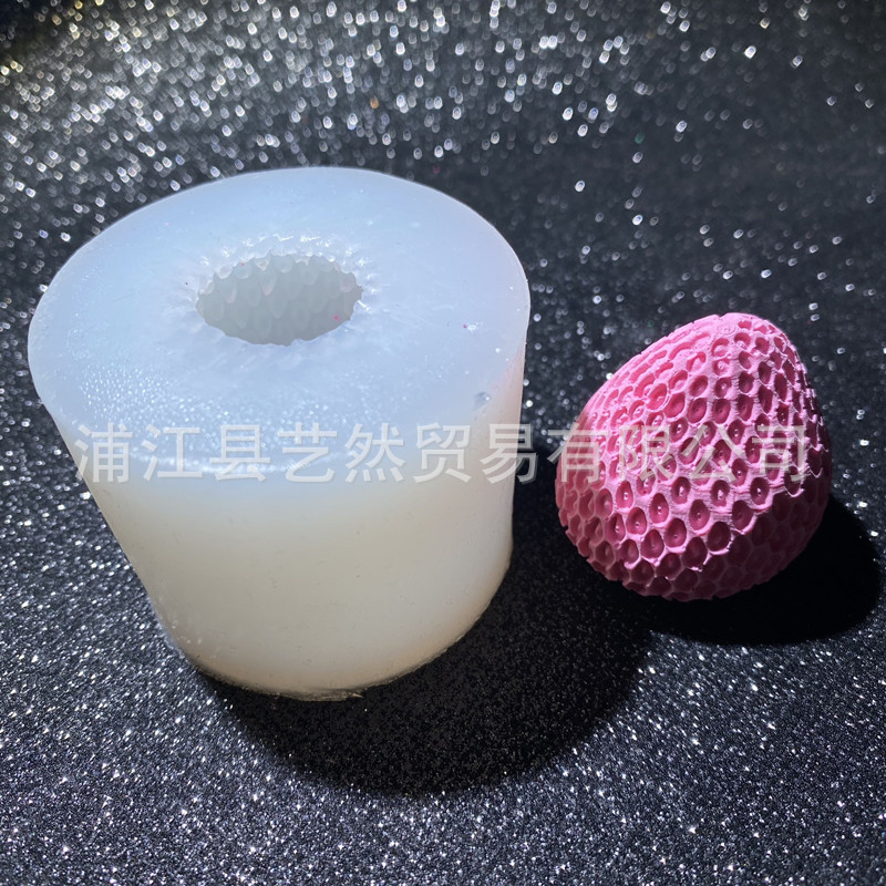 Tridimensional fresa fondant molde de silicona chocolate decorativo jalea pudín molde de aromaterapia molde de yeso accesorios de bricolaje