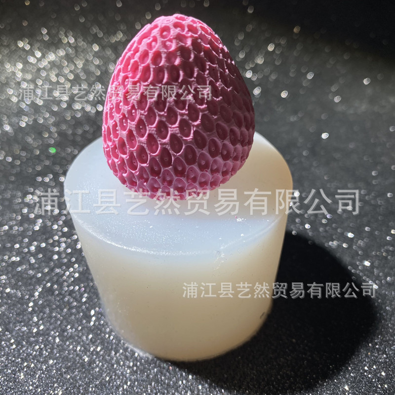 Tridimensional fresa fondant molde de silicona chocolate decorativo jalea pudín molde de aromaterapia molde de yeso accesorios de bricolaje