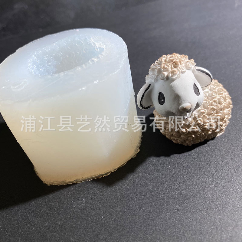 3D tridimensional lindo bebé ovejas molde de silicona dibujos animados jabón hecho a mano aceite esencial jabón molde cristal epoxi Decoración