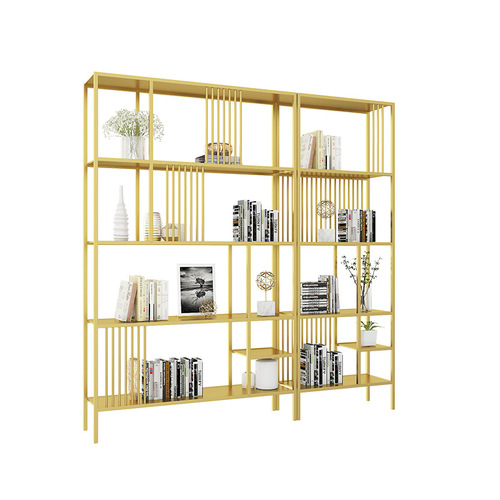 Nordic wrought iron bookshelf minimalist floor-standing display rack living room small bookcase simple storage rack multi-layer storage and display stand